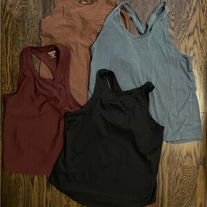 Old Navy Active Women's Tank Tops Bundle - Black, Sage Green, Maroon, Brown